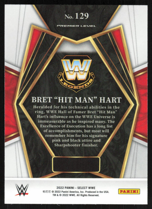 Bret "Hit Man" Hart 2022 Panini Select WWE # 129 Legend Premier Level Base - Collectible Craze America