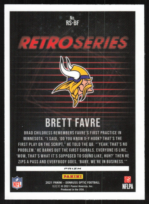 Brett Favre 2021 Donruss Optic Retro Series # RS-BF Silver Prizm Minnesota Vikings - Collectible Craze America