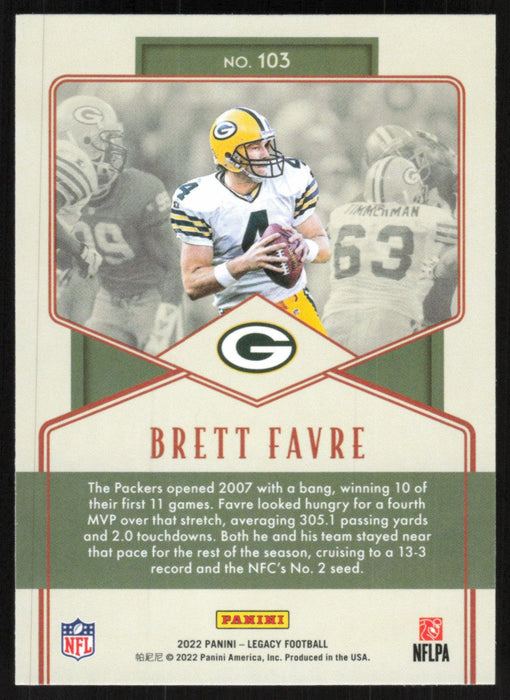 Brett Favre 2022 Panini Legacy Legends # 103 Green Bay Packers Base - Collectible Craze America