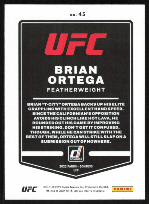 Brian Ortega 2022 Panini Donruss UFC Base # 45 Featherweight - Collectible Craze America