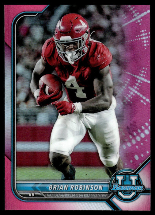 Brian Robinson 2021 Bowman University Football # 100 Pink Refractor Alabama Crimson Tide - Collectible Craze America