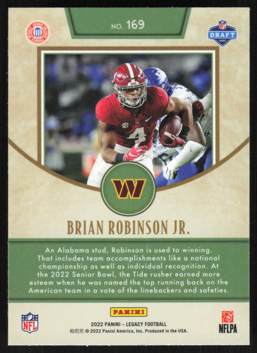 Brian Robinson Jr. 2022 Panini Legacy # 169 RC Premium Edition Washington Commanders - Collectible Craze America