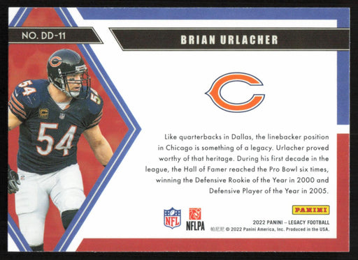 Brian Urlacher 2022 Panini Legacy Decade of Dominance # DD-11 Chicago Bears - Collectible Craze America