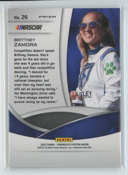 Brittney Zamora 2022 Panini Chronicles Racing Spectra # 24 Silver Prizm - Collectible Craze America