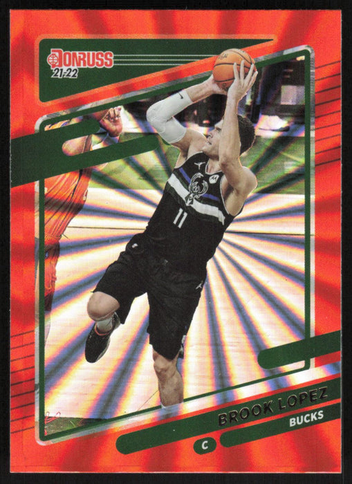 Brook Lopez 2021 Donruss # 88 Orange Holo Laser Milwaukee Bucks - Collectible Craze America