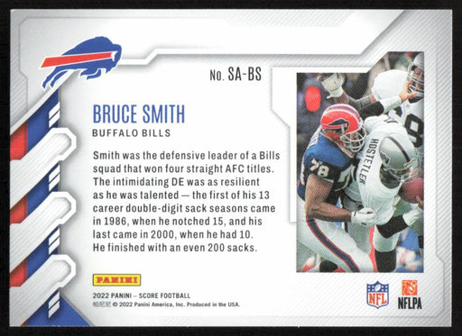 Bruce Smith 2022 Panini Score Football # SA-BS Sack Attack Buffalo Bills - Collectible Craze America