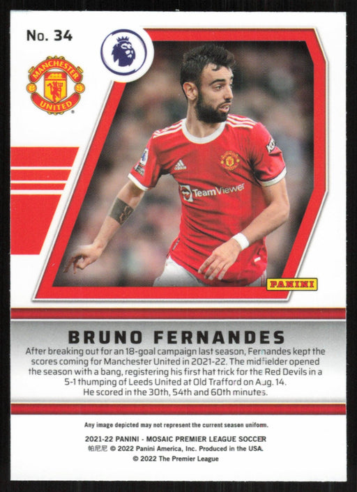 Bruno Fernandes 2021 Panini Mosaic Premier League # 34 Will to Win Manchester United - Collectible Craze America