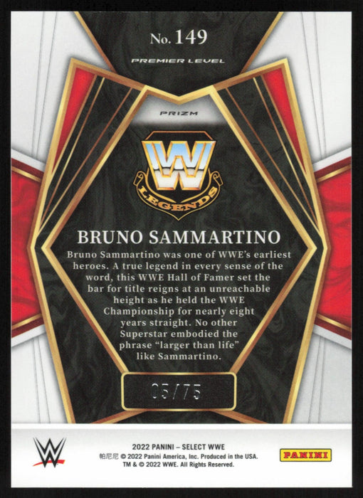 Bruno Sammartino 2022 Panini Select WWE # 149 Premier Level Purple Prizm 5/75 WWE Legends - Collectible Craze America