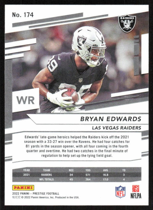 Bryan Edwards 2022 Panini Prestige # 174 Las Vegas Raiders - Collectible Craze America