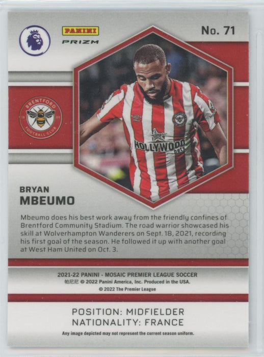 Bryan Mbeumo 2021 Panini Mosaic Premier League # 71 RC Mosaic Prizm Brentford - Collectible Craze America