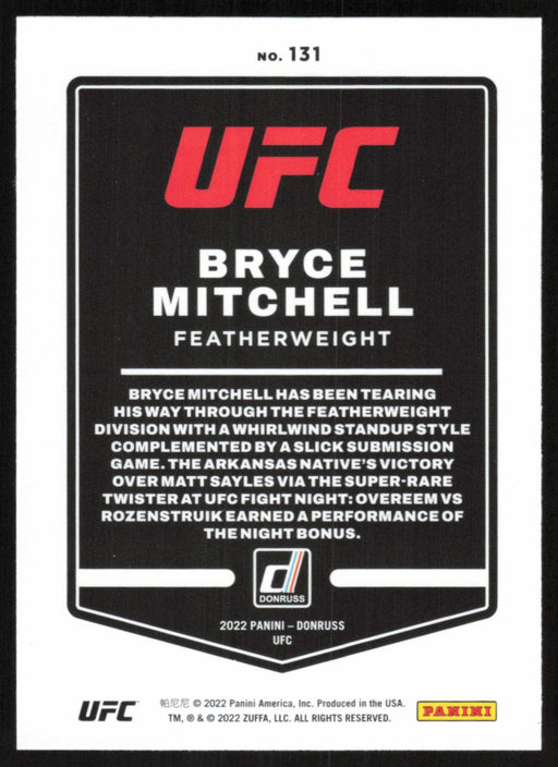 Bryce Mitchell 2022 Panini Donruss UFC Base # 131 Featherweight - Collectible Craze America