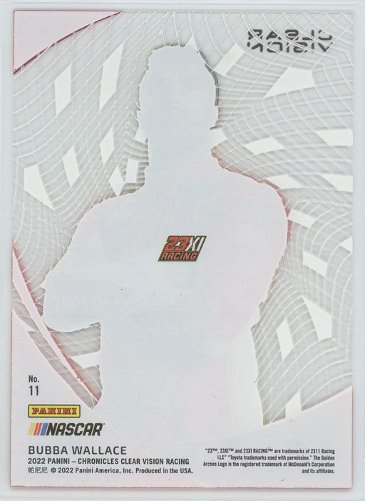 Bubba Wallace 2022 Panini Chronicles Racing Clear Vision # 11 - Collectible Craze America