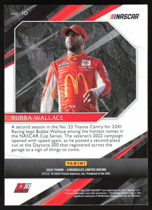 Bubba Wallace 2022 Panini Chronicles Racing Limited # 10 - Collectible Craze America
