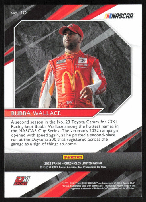 Bubba Wallace 2022 Panini Chronicles Racing Limited # 10 - Collectible Craze America
