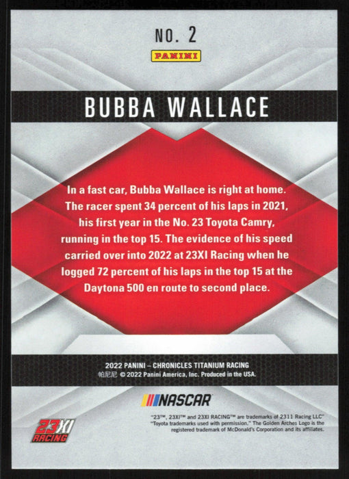 Bubba Wallace 2022 Panini Chronicles Racing Titanium # 2 Blue 167/199 - Collectible Craze America