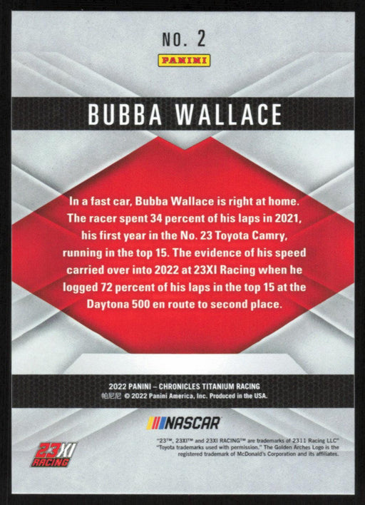 Bubba Wallace 2022 Panini Chronicles Racing Titanium # 2 - Collectible Craze America