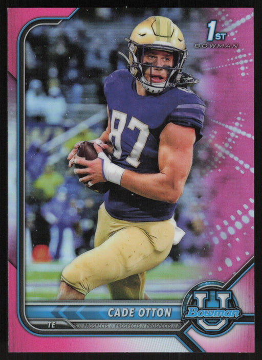 Cade Otton 2021 Bowman University Football # 75 1st Pink Prizm Washington Huskies - Collectible Craze America