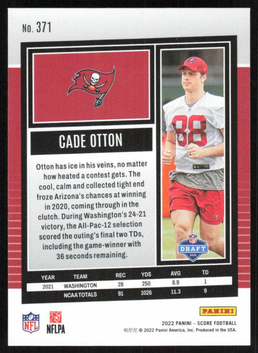 Cade Otton 2022 Panini Score Football # 371 RC Base Tampa Bay Buccaneers - Collectible Craze America