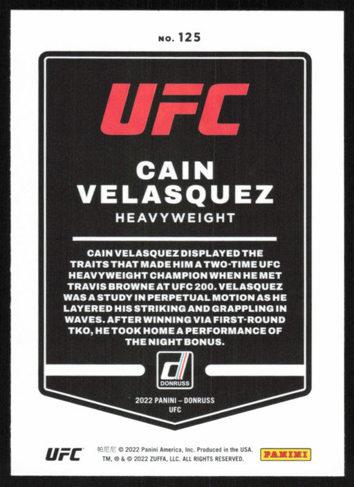 Cain Velasquez 2022 Panini Donruss UFC Base # 125 Heavyweight - Collectible Craze America