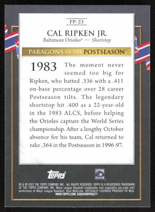 Cal Ripken Jr. 2022 Topps Update Paragons of the Postseason # PP-23 Baltimore Orioles - Collectible Craze America