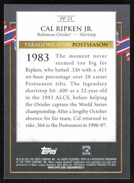 Cal Ripken Jr. 2022 Topps Update Paragons of the Postseason # PP-23 Baltimore Orioles - Collectible Craze America