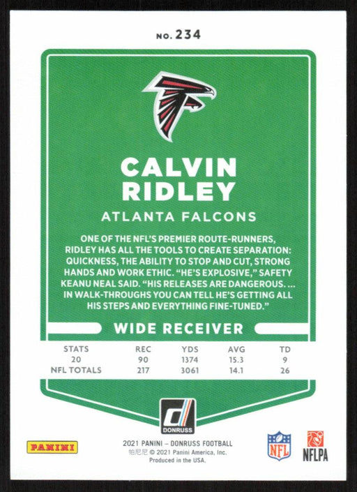 Calvin Ridley 2021 Donruss Football # 234 Atlanta Falcons Base - Collectible Craze America