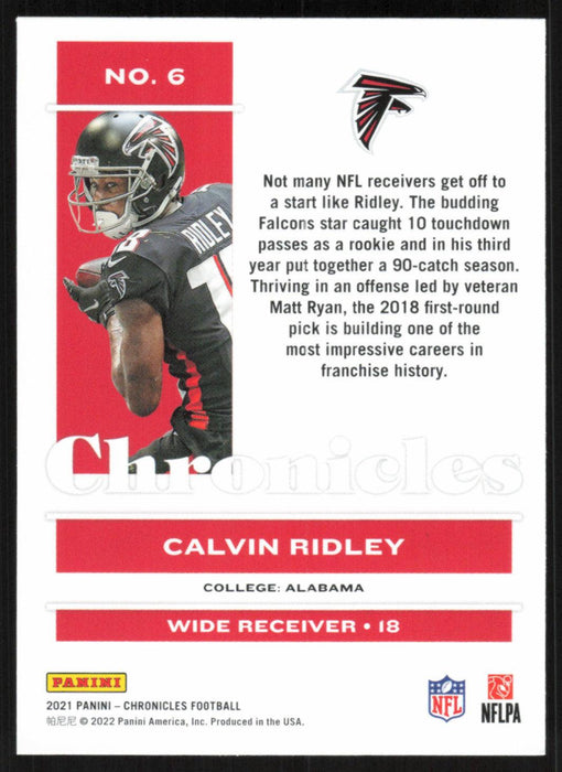 Calvin Ridley 2021 Panini Chronicles # 6 Atlanta Falcons Base - Collectible Craze America