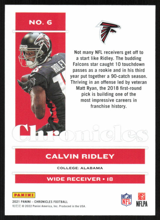 Calvin Ridley 2021 Panini Chronicles # 6 Pink Atlanta Falcons - Collectible Craze America