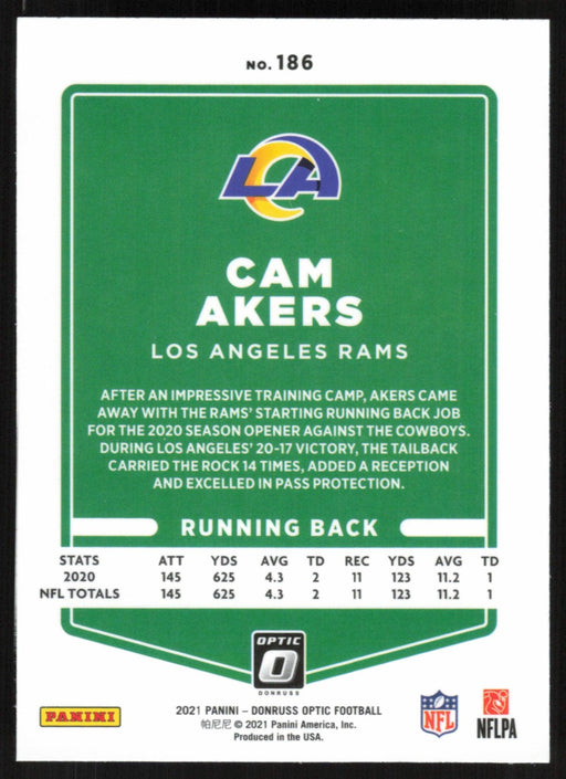 Cam Akers 2021 Donruss Optic # 186 Los Angeles Rams - Collectible Craze America