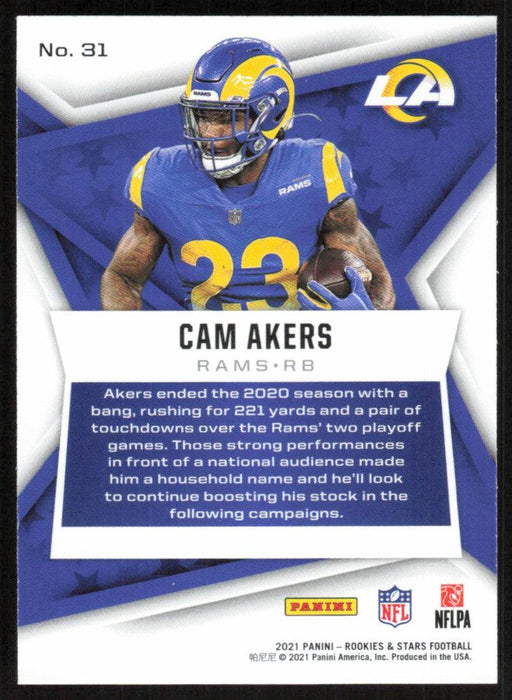 Cam Akers 2021 Panini Rookies & Stars # 31 Los Angeles Rams Base - Collectible Craze America