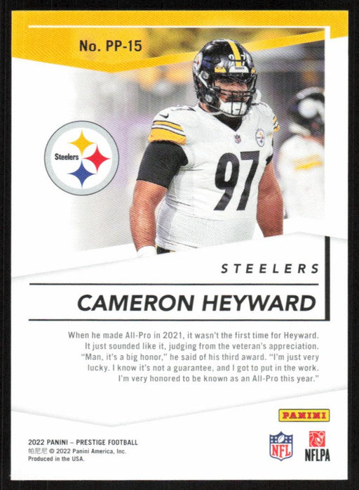 Cameron Heyward 2022 Panini Prestige Prestigious Pros # PP-15 Insert Pittsburgh Steelers - Collectible Craze America