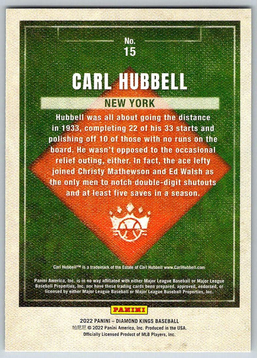 Carl Hubbell 2022 Panini Diamond Kings # 15 New York Giants - Collectible Craze America