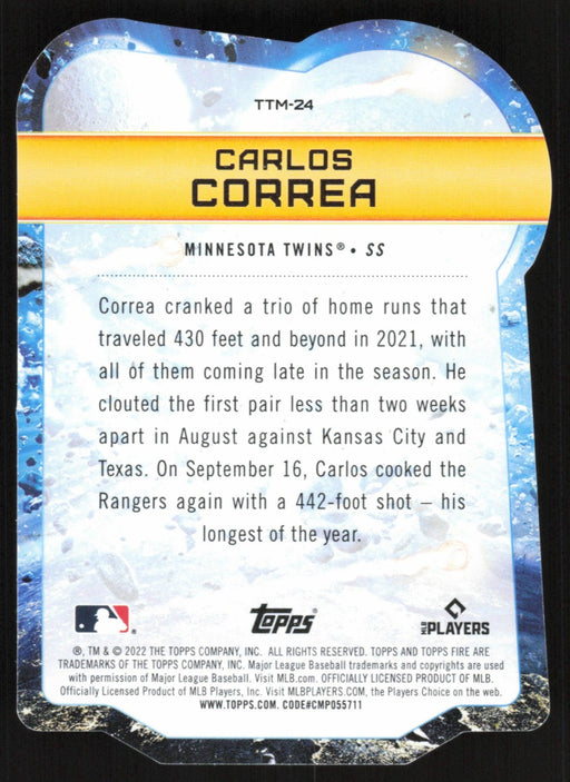 Carlos Correa 2022 Topps Fire # TTM-24 To The Moon Minnesota Twins - Collectible Craze America