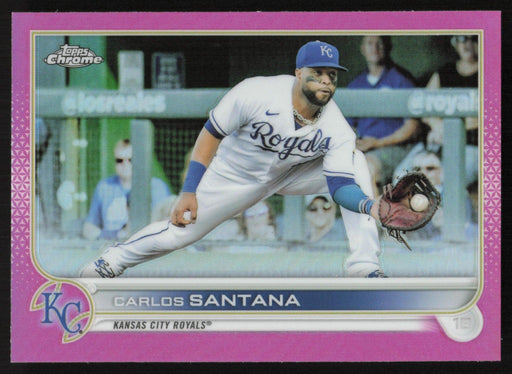 Carlos Santana 2022 Topps Chrome # 143 Pink Refractor Kansas City Royals - Collectible Craze America
