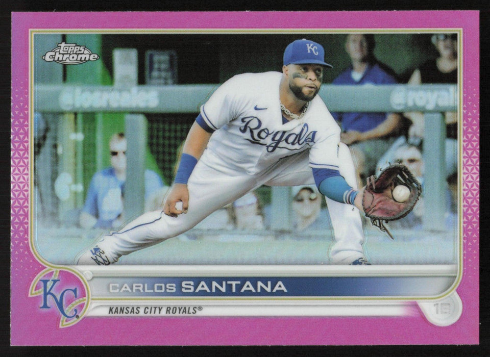 Carlos Santana 2022 Topps Chrome # 143 Pink Refractor Kansas City Royals - Collectible Craze America