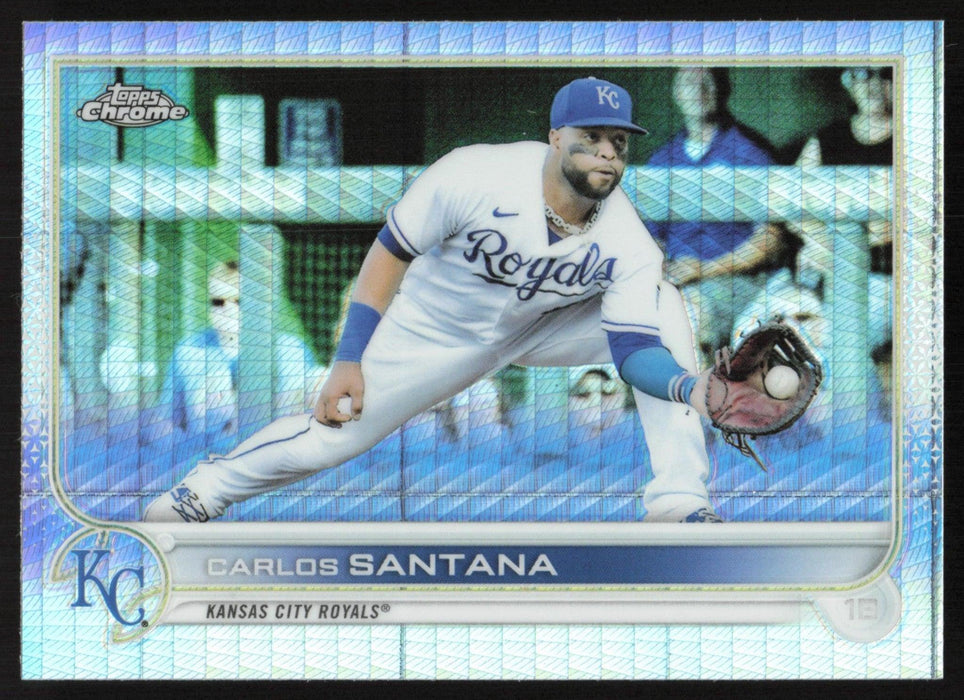 Carlos Santana 2022 Topps Chrome # 143 Prism Refractor Kansas City Royals - Collectible Craze America