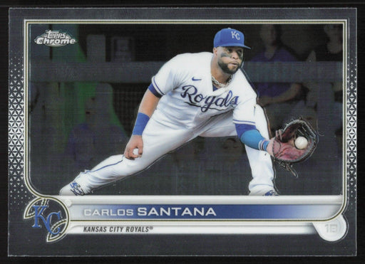 Carlos Santana 2022 Topps Chrome Baseball # 143 Kansas City Royals Base - Collectible Craze America