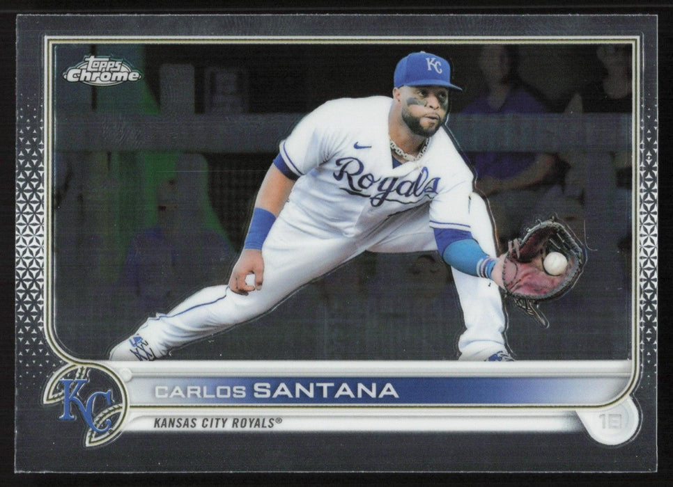 Carlos Santana 2022 Topps Chrome Baseball # 143 Kansas City Royals Base - Collectible Craze America