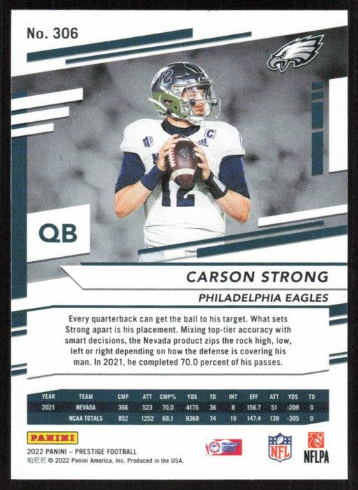 Carson Strong 2022 Panini Prestige # 306 RC Philadelphia Eagles - Collectible Craze America