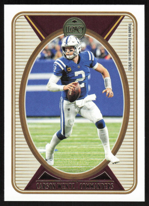 Carson Wentz 2022 Panini Legacy Football Base # 38 Washington Commanders - Collectible Craze America