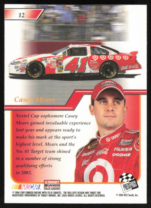 Casey Mears 2004 Press Pass Premium NASCAR # 12 Base - Collectible Craze America