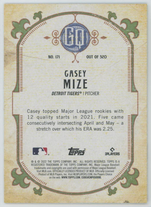 Casey Mize 2022 Topps Gypsy Queen # 171 Detroit Tigers - Collectible Craze America
