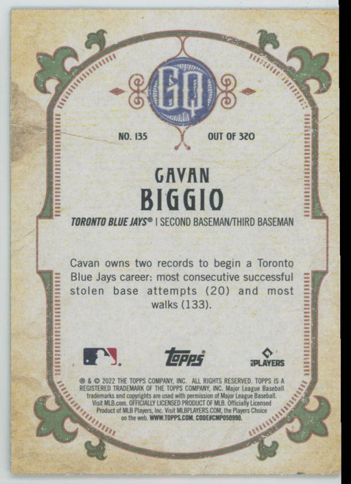 Cavan Biggio 2022 Topps Gypsy Queen # 135 Green Border Toronto Blue Jays - Collectible Craze America