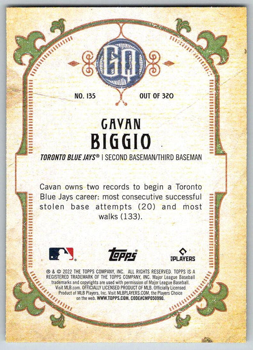 Cavan Biggio 2022 Topps Gypsy Queen # 135 Toronto Blue Jays - Collectible Craze America