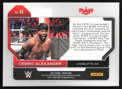 Cedric Alexander 2022 Panini Prizm WWE # 69 Base Raw - Collectible Craze America