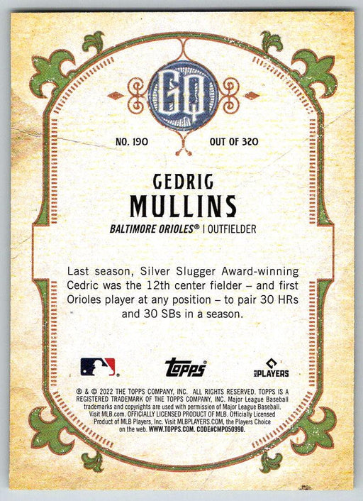 Cedric Mullins 2022 Topps Gypsy Queen # 190 Baltimore Orioles - Collectible Craze America