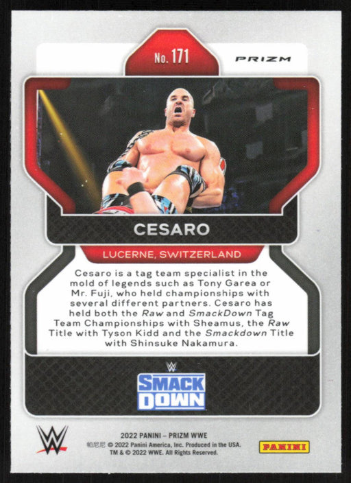 Cesaro 2022 Panini Prizm WWE # 171 Red White Blue Prizm SmackDown - Collectible Craze America