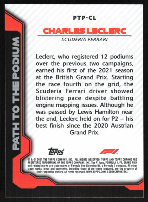 Charles Leclerc 2021 Topps Chrome Formula 1 Path to the Podium # PTP-CL Insert - Collectible Craze America