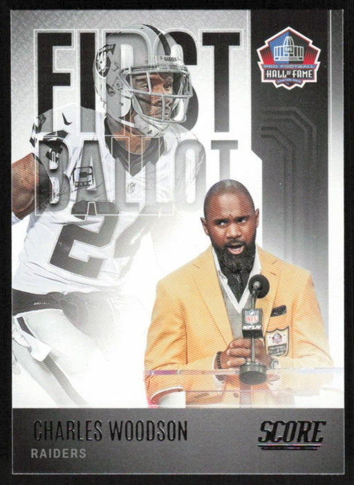 Charles Woodson 2022 Panini Score Football # FB-CW First Ballot Oakland Raiders - Collectible Craze America