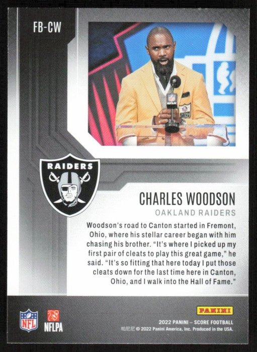 Charles Woodson 2022 Panini Score Football # FB-CW First Ballot Oakland Raiders - Collectible Craze America